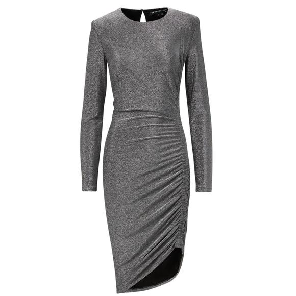 NEW VERONICA BEARD cyrus metallic dress in grey - Picture 5 of 5